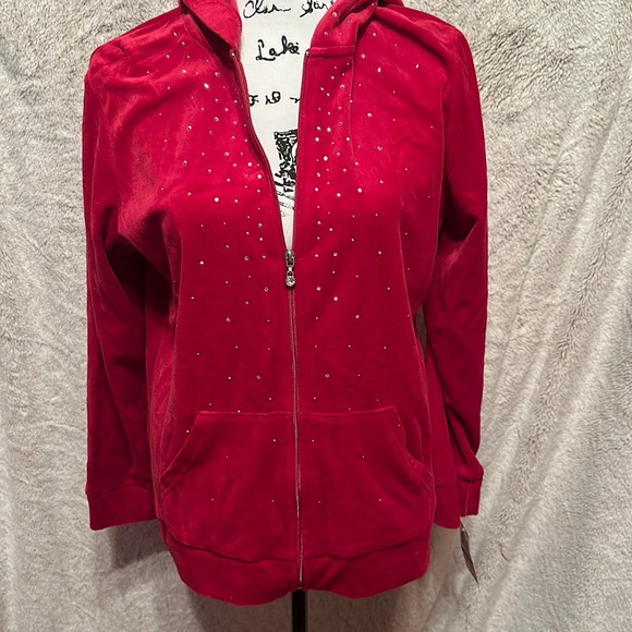 Style & Co. Jackets & Blazers - Style & Co size large red velour jacket